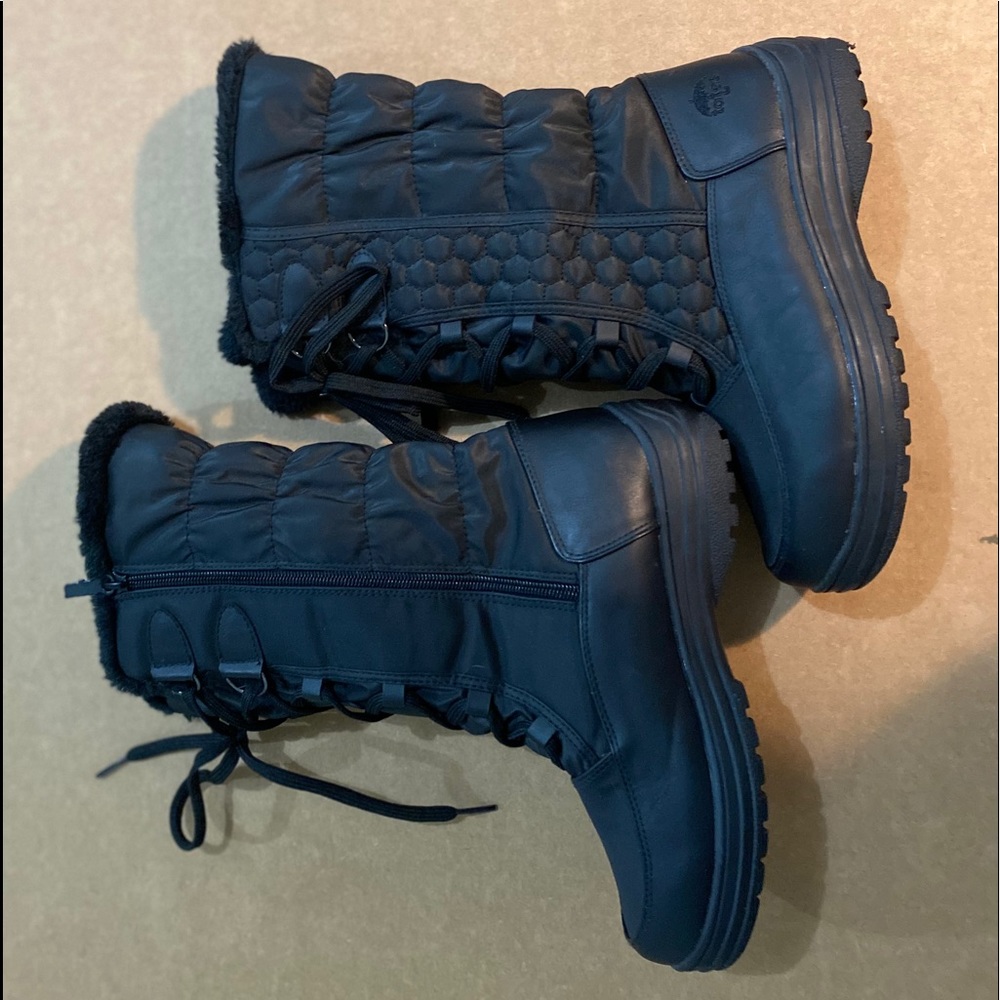 Tall blk zip up boots s-8